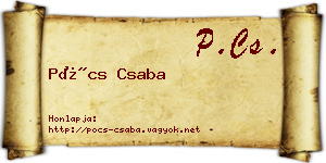 Pócs Csaba névjegykártya
