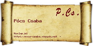 Pócs Csaba névjegykártya